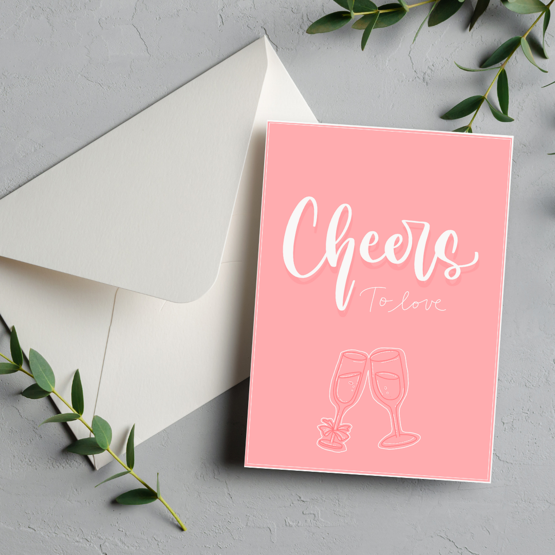 'Cheers to Love' Champagne Love Card