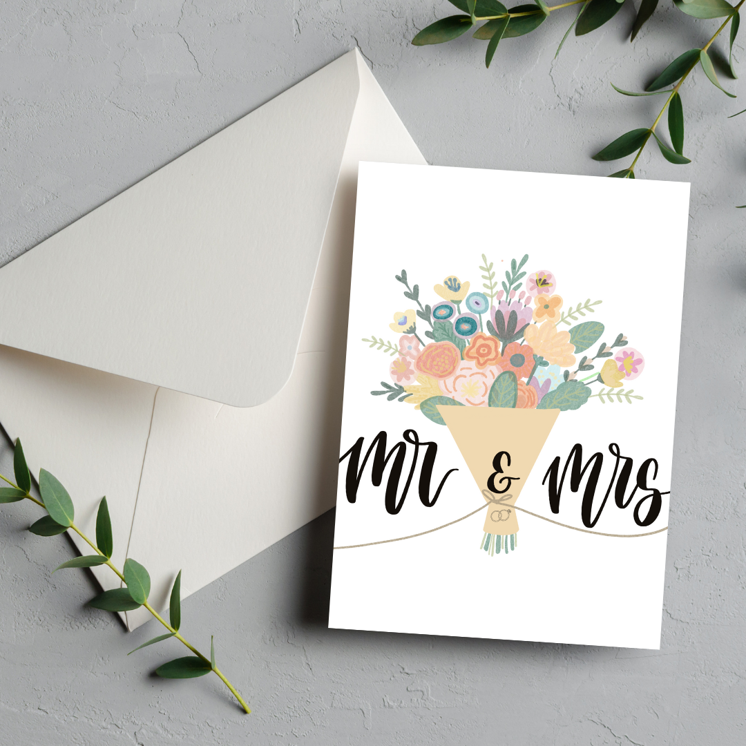 'Mr. & Mrs.' Classy Wedding Card