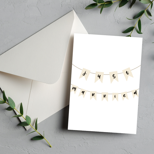 'Just Married' Simple Wedding Card