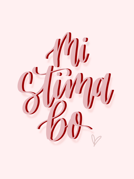 'Mi Stima Bo' Soft Pink Love Card Papiamentu