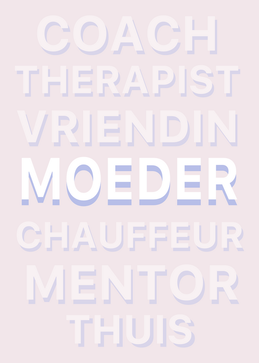 'Moeder, Therapist, Vriendin' Soft Pink Card Dutch
